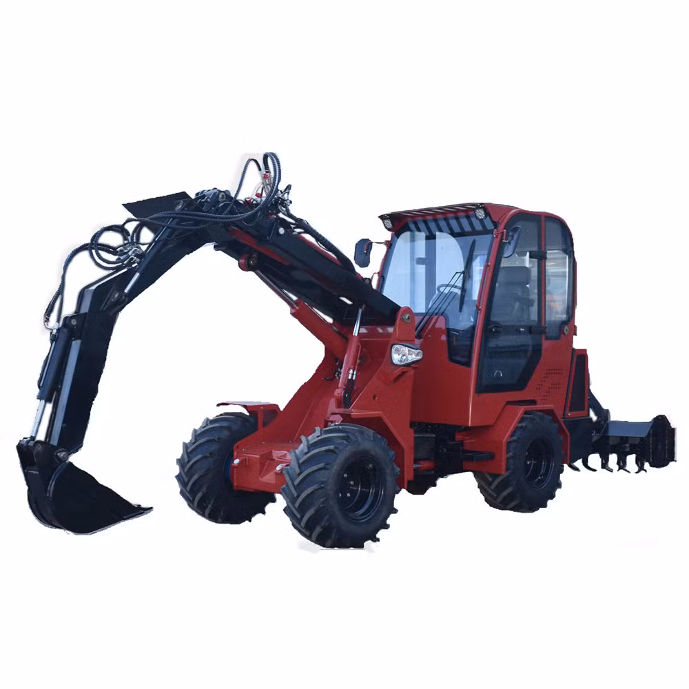 Small-Kubota-Engine-Front-Tractor-Loader-with-Power-Rake-for-Sales
